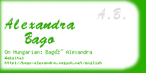alexandra bago business card