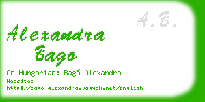 alexandra bago business card